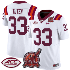 Alternative view of Bhayshul Tuten Jersey #33 Virginia Tech Hokies Coach Frank Beamer Patch Football Stitched