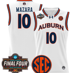 Alternative view of Baker Mazara Jersey #10 Auburn Tigers 2025 Final Four Patch Stitched Basketball