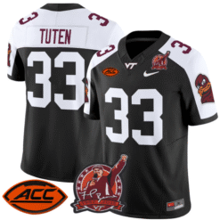 Bhayshul Tuten Jersey #33 Virginia Tech Hokies Coach Frank Beamer Patch Football Stitched