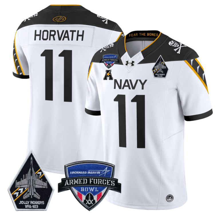 Blake Horvath Jersey #11 Navy Midshipmen 2025 Armed Forces Bowl Patch Stitched Football - Image 4