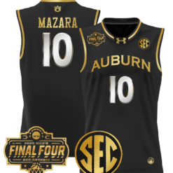 Baker Mazara Jersey #10 Auburn Tigers 2025 Final Four Patch Stitched Basketball