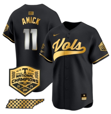 Billy Amick Jersey #11 Tennessee Vols 2024 Champions Stitched Baseball