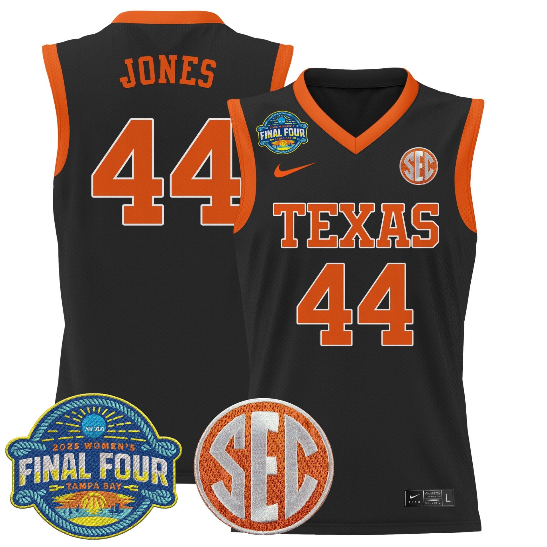 Taylor Jones Jersey #44 Texas Longhorns 2025 Sec Final Four Patch Stitched Basketball - Image 5