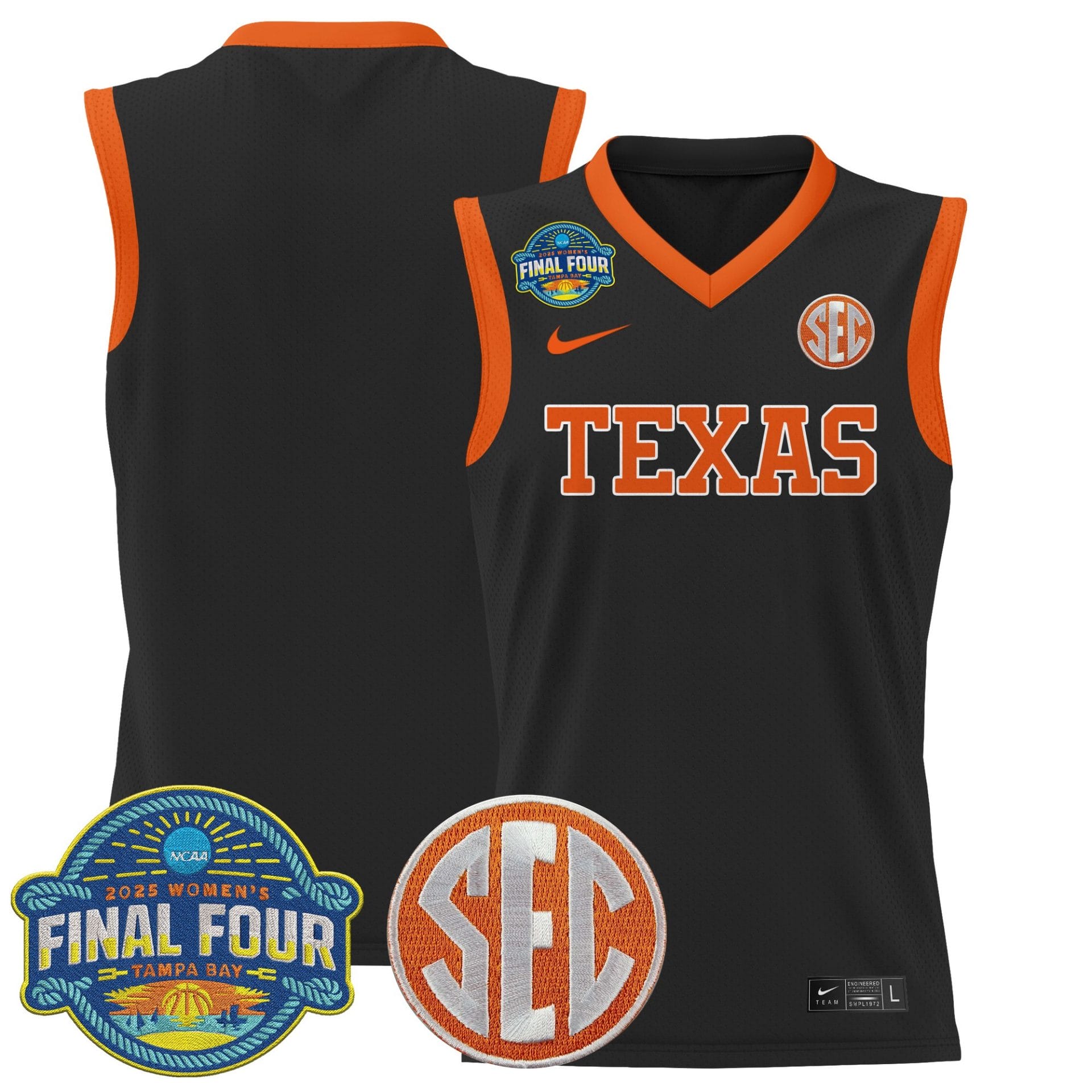 Team Jersey Texas Longhorns 2025 Sec Final Four Patch Stitched Basketball - Image 4
