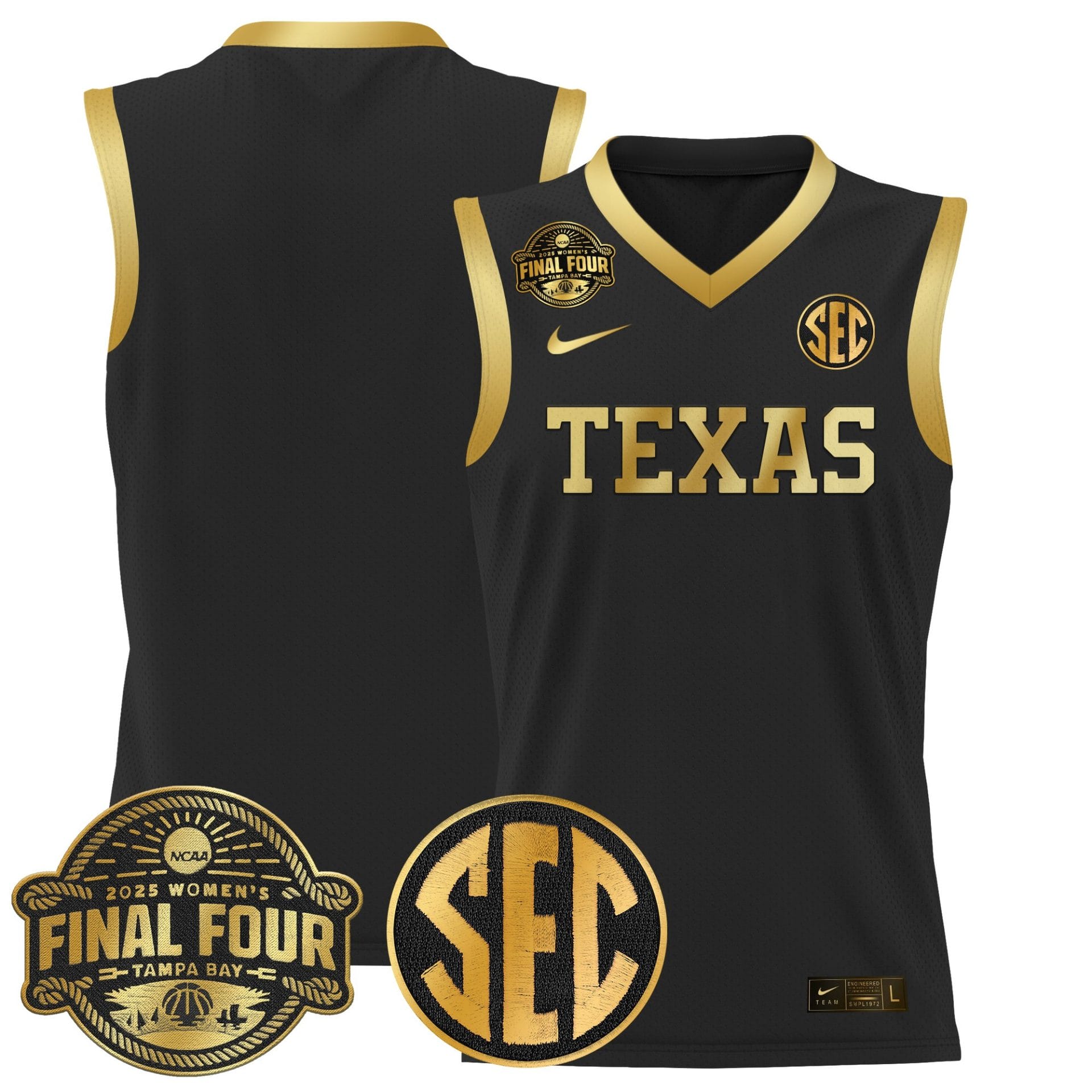 Team Jersey Texas Longhorns 2025 Sec Final Four Patch Stitched Basketball