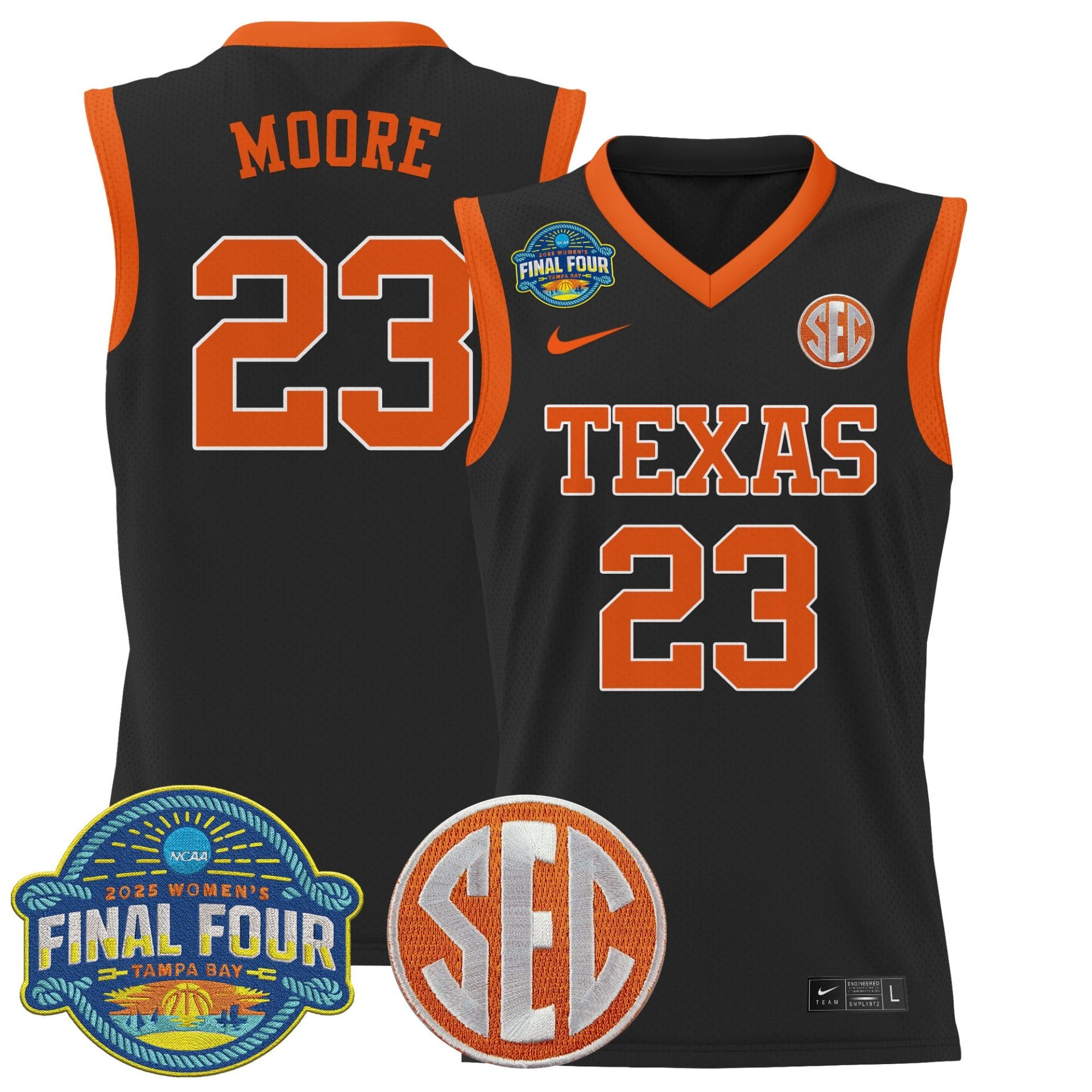 Aaliyah Moore Jersey #23 Texas Longhorns 2025 Sec Final Four Patch Stitched Basketball - Image 4