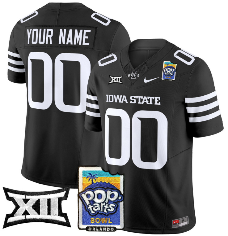 Custom Iowa State Cyclones Jersey 2025 PopTarts Bowl Patch Stitched Football - Image 6