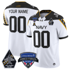 Alternative view of Custom Navy Midshipmen Jersey 2025 Armed Forces Bowl Stitched Football