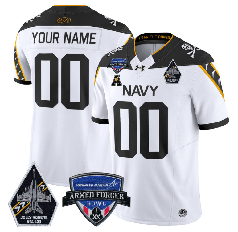 Custom Navy Midshipmen Jersey 2025 Armed Forces Bowl Stitched Football - Image 2