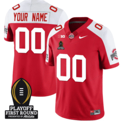 Custom Ohio State Buckeyes Jersey Playoff First Round Patch Football Stitched