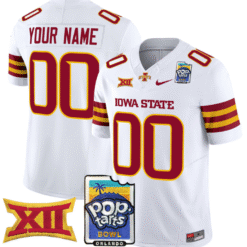 Alternative view of Custom Iowa State Cyclones Jersey 2025 PopTarts Bowl Patch Stitched Football