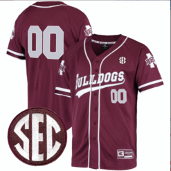 Custom Mississippi State Bulldogs Jersey SEC Patch Stitched Baseball