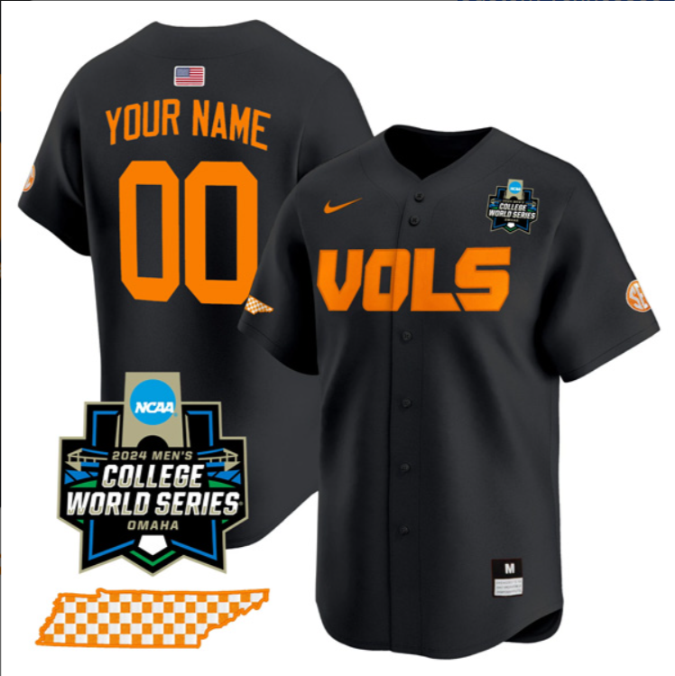 Custom Tennessee Volunteers Jersey College World Series Stitched Baseball - Image 5