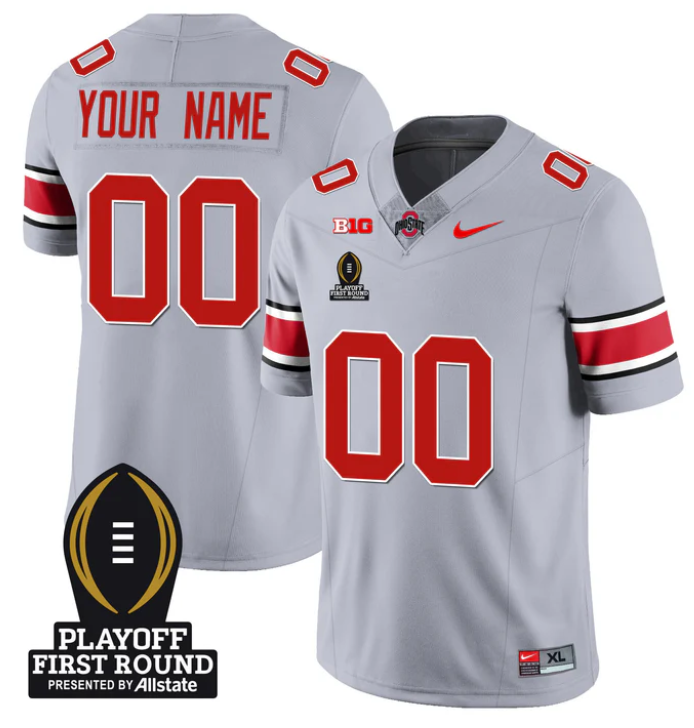 Custom Ohio State Buckeyes Jersey Playoff First Round Patch Football Stitched - Image 4