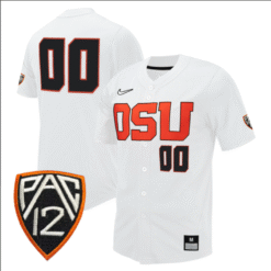 Alternative view of Custom Oregon State Beavers Jersey Full Button PAC Patch Stitched Baseball