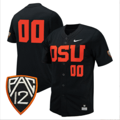 Custom Oregon State Beavers Jersey Full Button PAC Patch Stitched Baseball