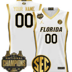 Alternative view of Custom Florida Gators Jersey 2025 National Champions Patch Stitched Basketball