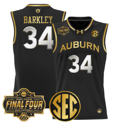 Charles Barkley Jersey #34 Auburn Tigers 2025 Final Four Patch Stitched Basketball