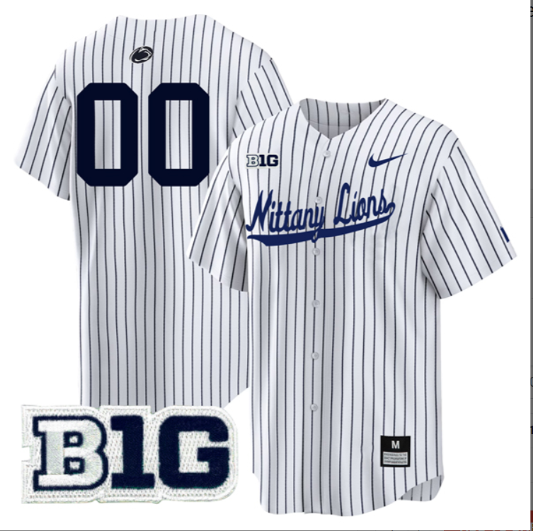 Custom Penn State Nittany Lions Jersey All Stitched B1G Patch Baseball - Image 2