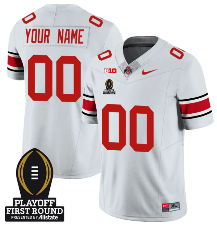Custom Ohio State Buckeyes Jersey Playoff First Round Patch Football Stitched - Image 6