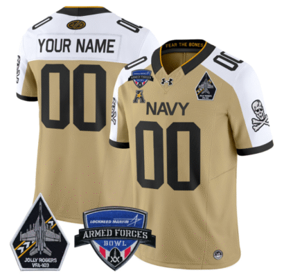 Custom Navy Midshipmen Jersey 2025 Armed Forces Bowl Stitched Football