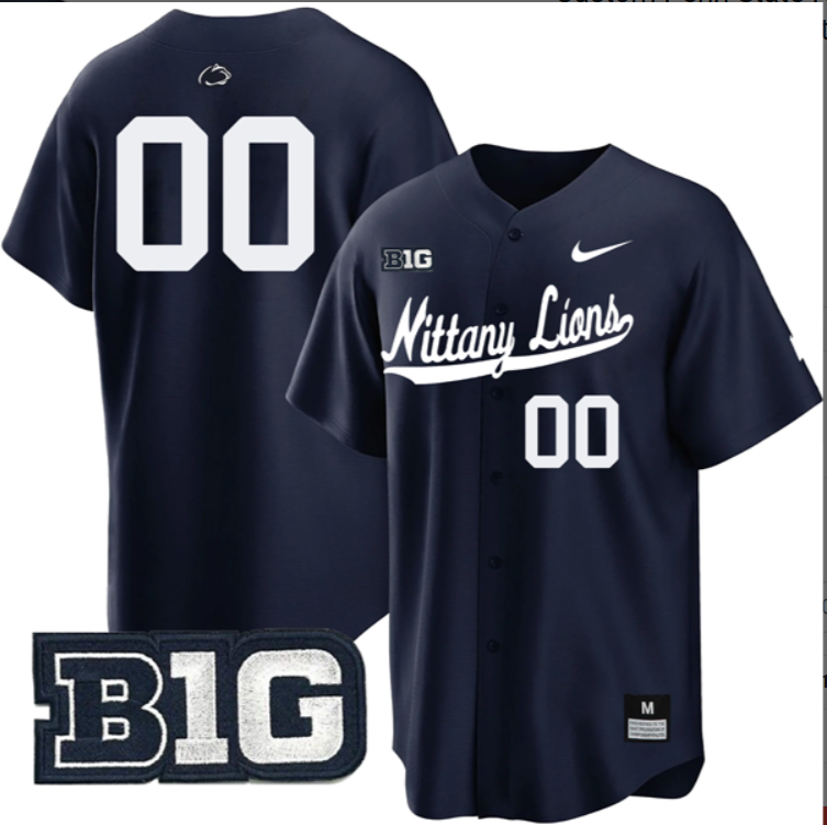 Custom Penn State Nittany Lions Jersey All Stitched B1G Patch Baseball - Image 5
