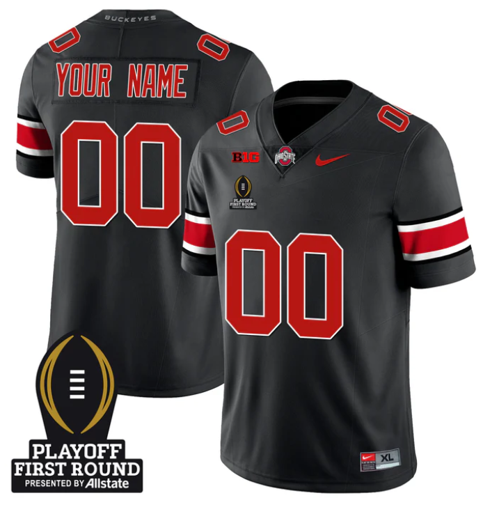 Custom Ohio State Buckeyes Jersey Playoff First Round Patch Football Stitched - Image 5