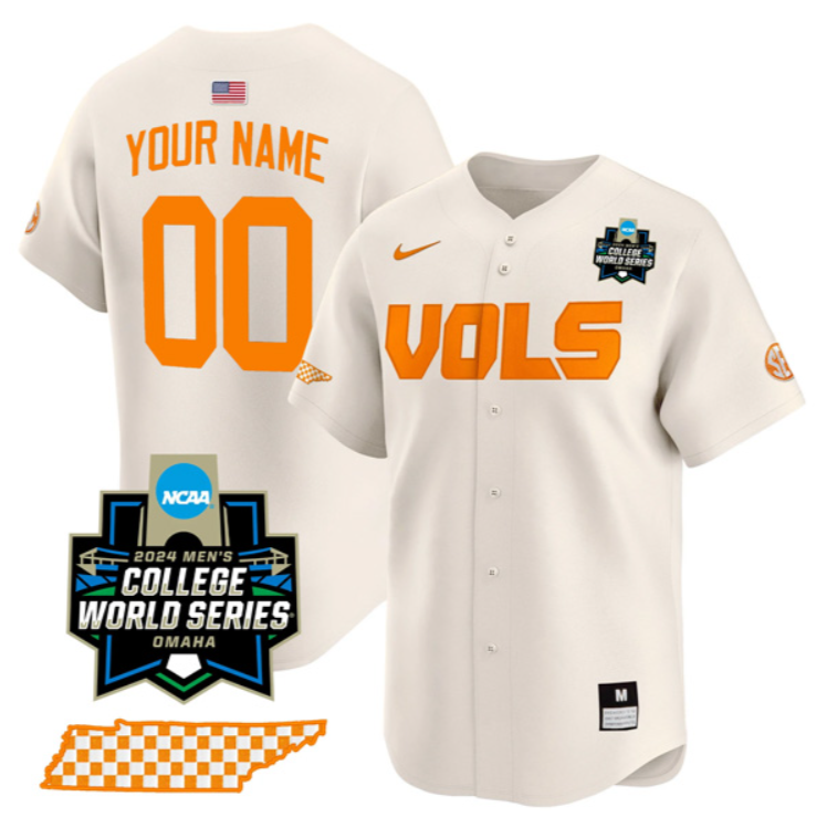 Custom Tennessee Volunteers Jersey College World Series Stitched Baseball - Image 4