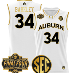 Alternative view of Charles Barkley Jersey #34 Auburn Tigers 2025 Final Four Patch Stitched Basketball