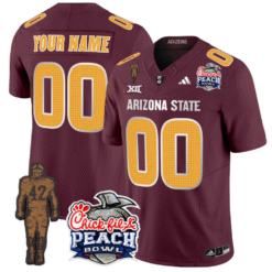 Alternative view of Custom Sun Devils Pat Tillman Jersey Arizona State Peach Bowl V2 Stitched Football