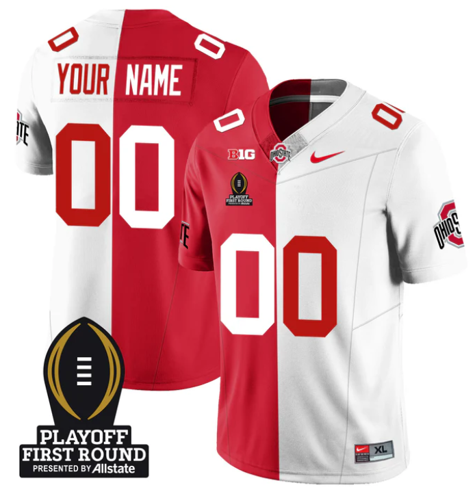 Custom Ohio State Buckeyes Jersey Playoff First Round Patch Football Stitched - Image 2
