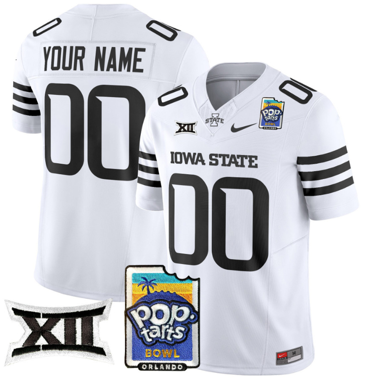 Custom Iowa State Cyclones Jersey 2025 PopTarts Bowl Patch Stitched Football - Image 3