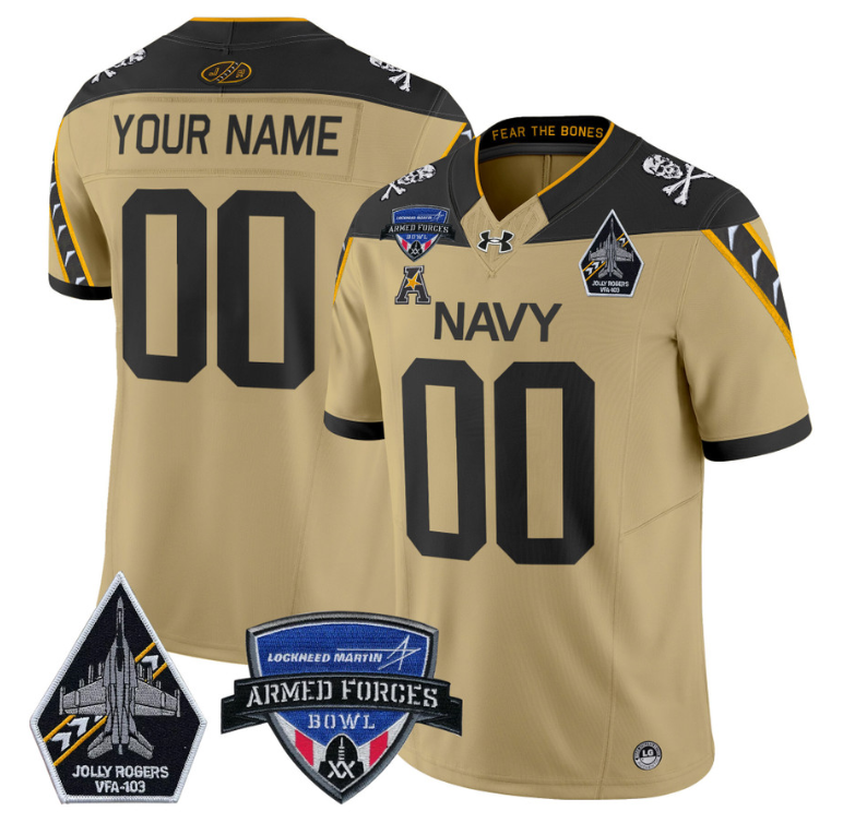 Custom Navy Midshipmen Jersey 2025 Armed Forces Bowl Stitched Football - Image 4