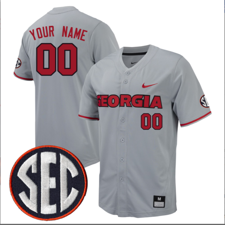 Custom Georgia Bulldogs Jersey Full Button All Stitched SEC Patch Stitched Baseball - Image 5