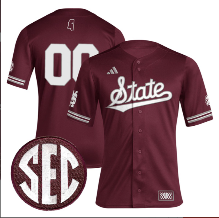 Custom Mississippi State Bulldogs Jersey SEC Patch Stitched Baseball - Image 3