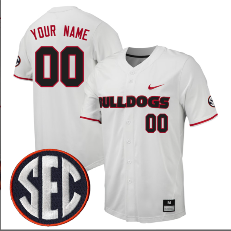 Custom Georgia Bulldogs Jersey Full Button All Stitched SEC Patch Stitched Baseball - Image 2