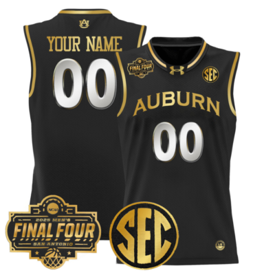 Custom Auburn Tigers Jersey 2025 Final Four Patch Stitched Basketball