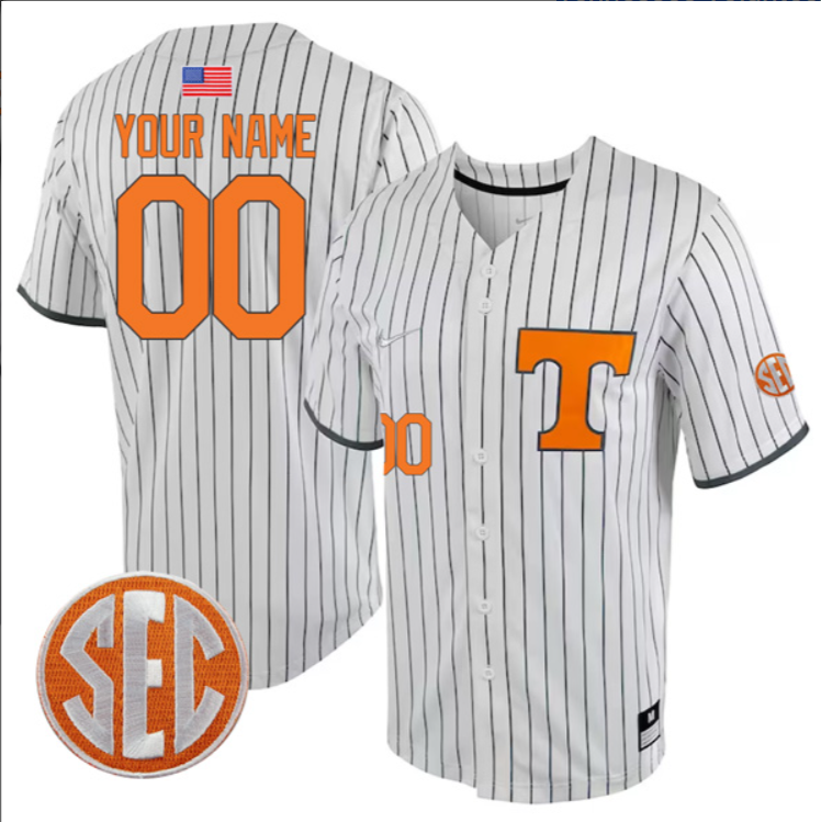 Custom Tennessee Volunteers Jersey College Two Button SEC Patch Stitched Baseball - Image 6