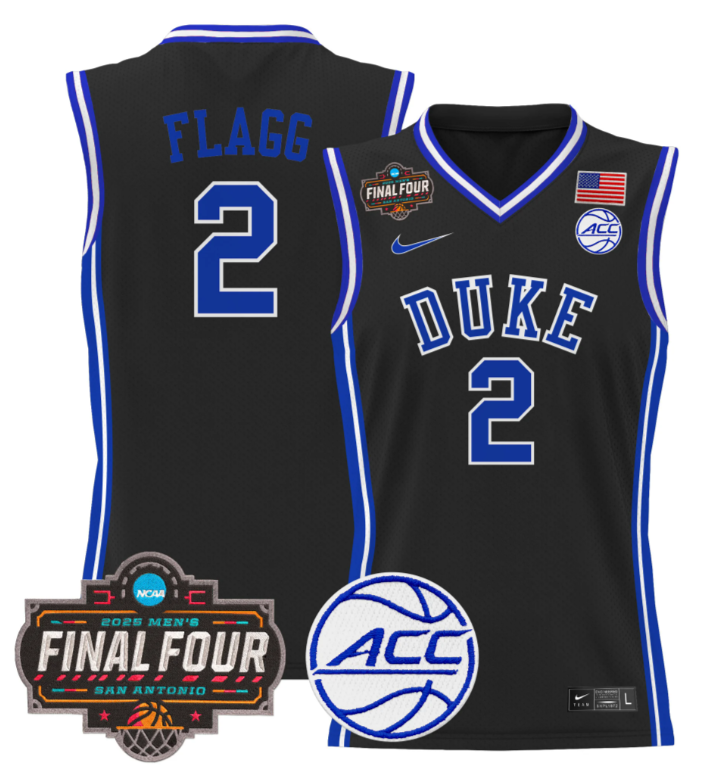 Cooper Flagg Jersey #2 Duke Blue Devils 2025 Final Four Patch Stitched Basketball