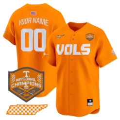 Custom Tennessee Volunteers Jersey College World Series Champions Stitched Baseball
