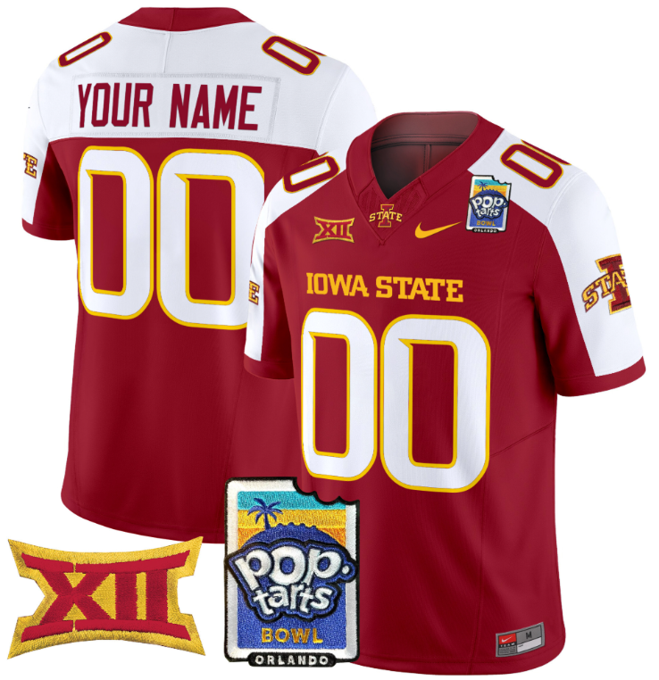Custom Iowa State Cyclones Jersey 2025 PopTarts Bowl Patch Stitched Football - Image 5