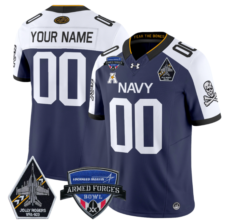 Custom Navy Midshipmen Jersey 2025 Armed Forces Bowl Stitched Football - Image 5