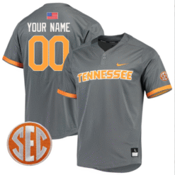 Custom Tennessee Vols Jersey College Two Button SEC Patch Stitched Baseball