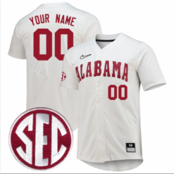 Alternative view of Custom Alabama Crimson Tide Jersey SEC Patch Stitched Baseball