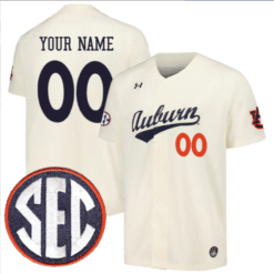 Custom Auburn Tigers Jersey All Stitched SEC Patch Stitched Baseball