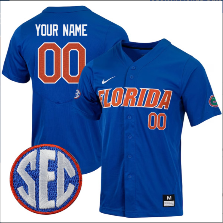 Custom Florida Gators Jersey College Game SEC Patch Stitched Baseball