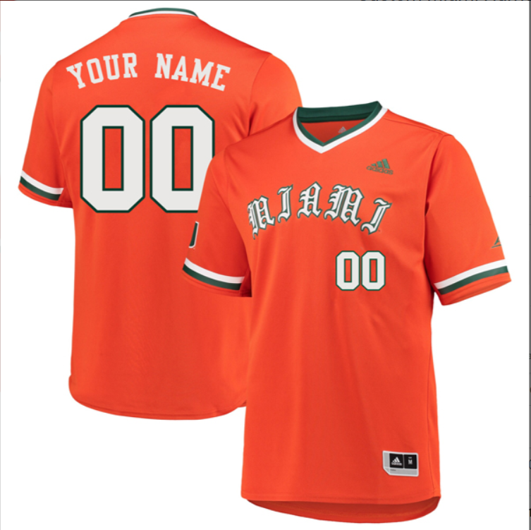 Custom Miami Hurricanes Jersey Two Button ACC Patch Stitched Baseball - Image 5