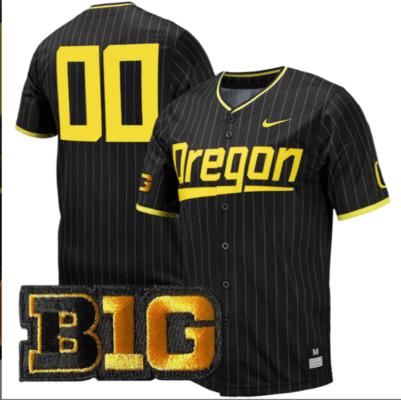 Custom Oregon Ducks Jersey All Stitched BIG Patch Stitched Baseball