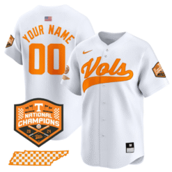 Alternative view of Custom Tennessee Volunteers Jersey 2024 Champions Premier Stitched Baseball