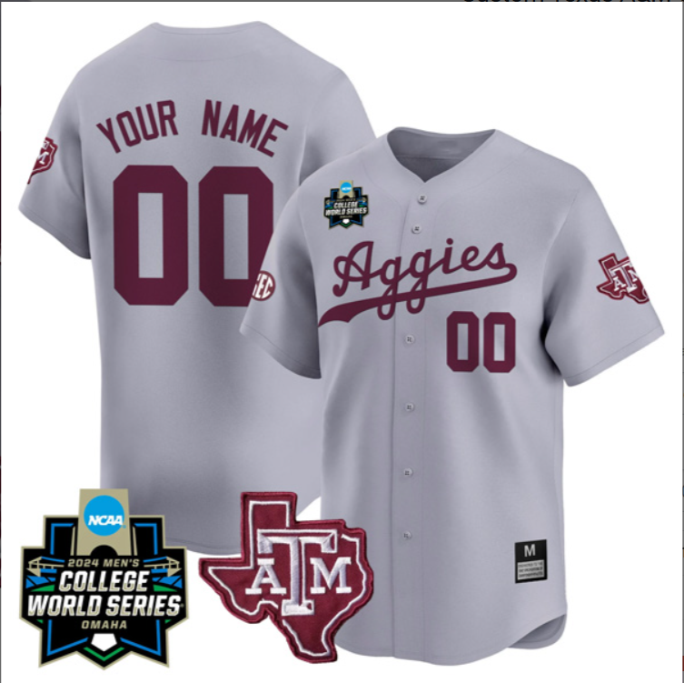 Custom Texas A&M Jersey World Series Stitched Baseball - Image 5